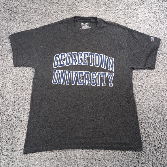 Georgetown University Hoyas Shirt Adult Medium Gray NCAA Champion Graphic Tee - Picture 1 of 6